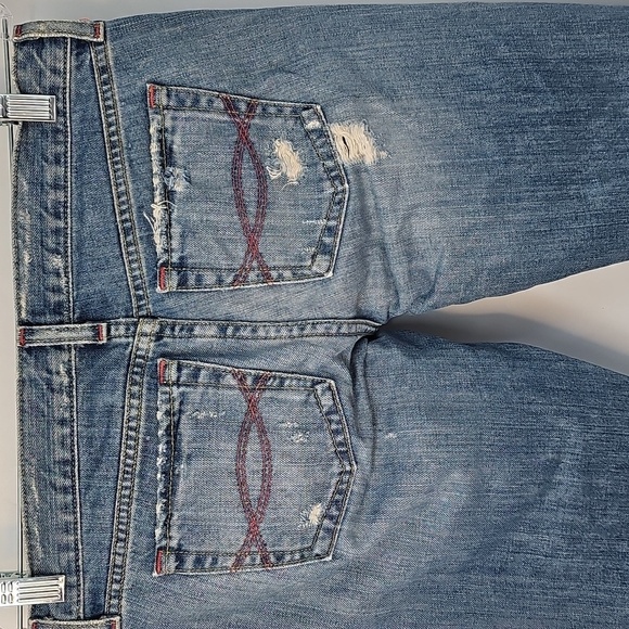 VTG Abercrombie & Fitch Pink Label Distressed Grunge Biker 5-pocket Jeans Sz:2 - Picture 8 of 12